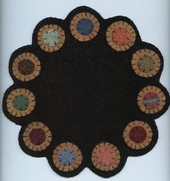 primitive penny rug